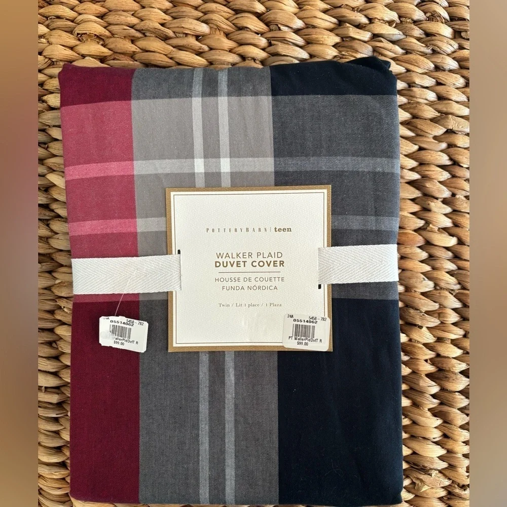 Pottery Barn Teen Walker Plaid Duvet‎ Cover size twin